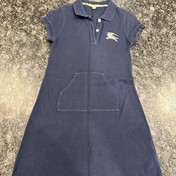 Girls Burberry Navy Polo Shirt Dress size 10Y
